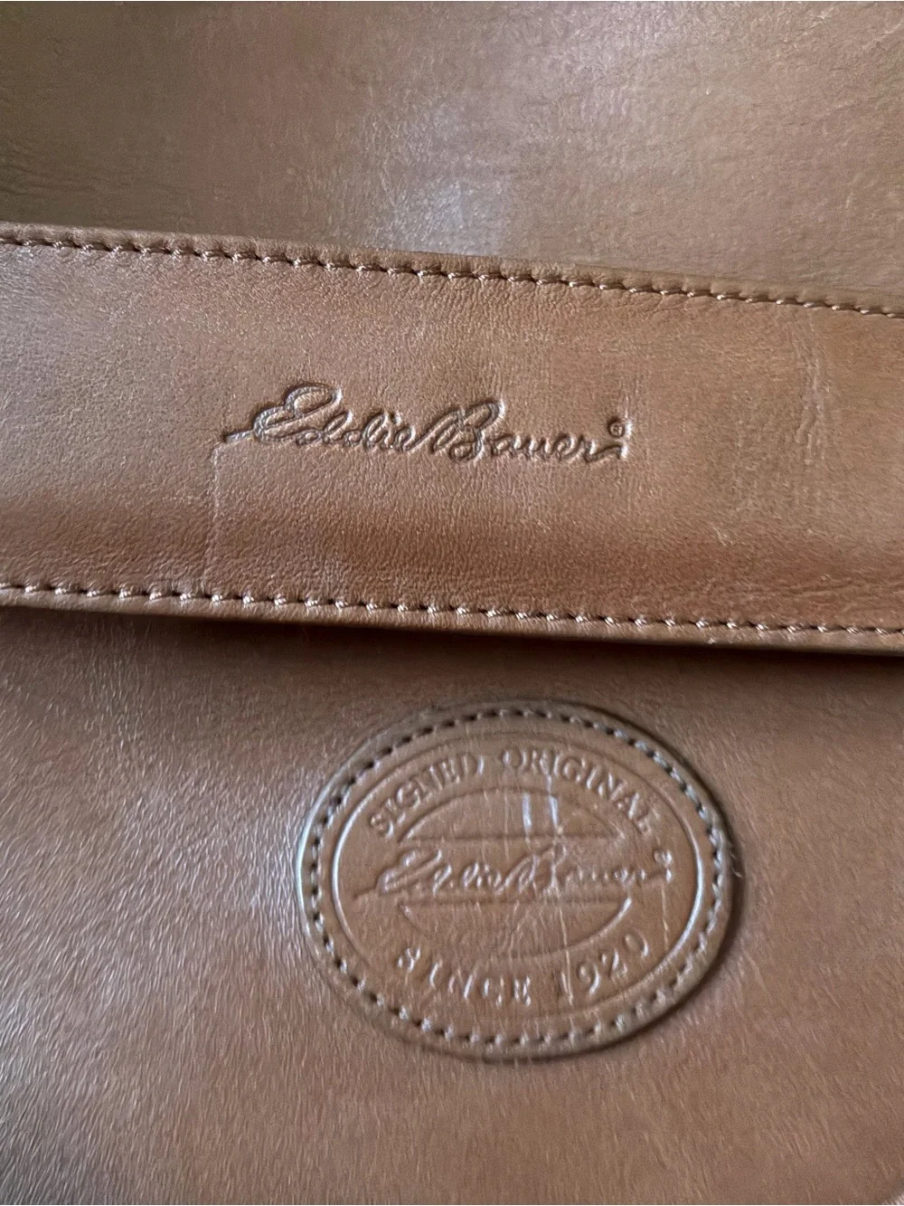 Eddie Bauer Leather Briefcase in Chestnut
